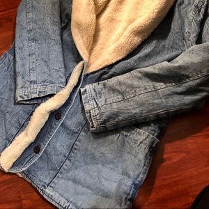 Light Denim Sherpa Jacket